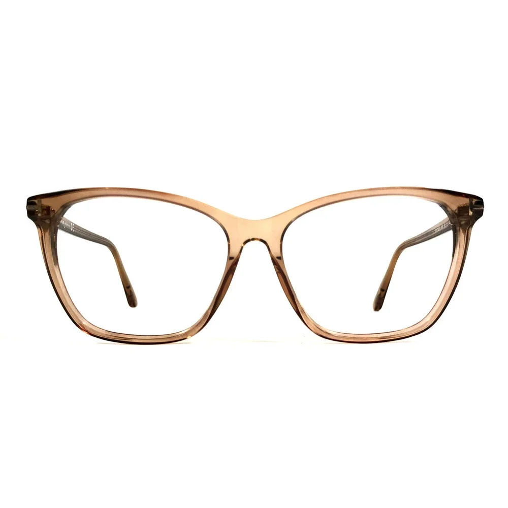 Tom Ford Eyeglasses Frames TF5762-B 045 Transparent Light Brown 55-15-140